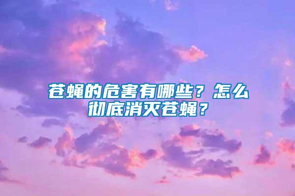蒼蠅的危害有哪些?怎么徹底消滅蒼蠅?