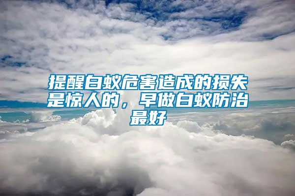 提醒白蟻危害造成的損失是驚人的，早做白蟻防治最好