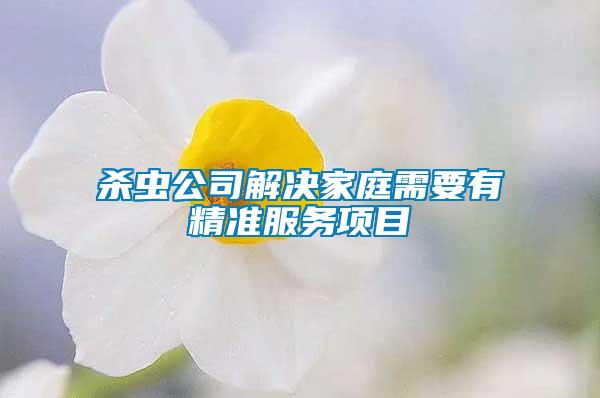 殺蟲(chóng)公司解決家庭需要有精準(zhǔn)服務(wù)項(xiàng)目