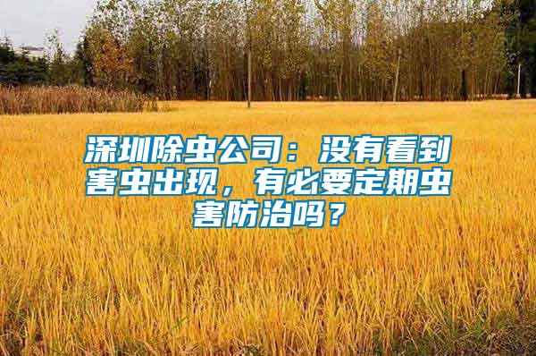 深圳除蟲公司：沒有看到害蟲出現，有必要定期蟲害防治嗎？