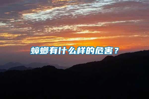 蟑螂有什么樣的危害？