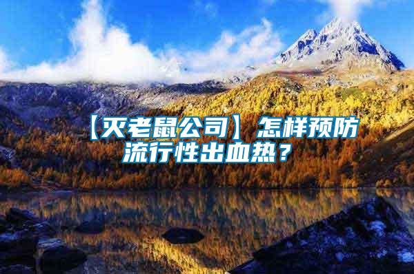 【滅老鼠公司】怎樣預(yù)防流行性出血熱？