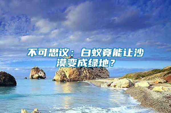 不可思議:白蟻竟能讓沙漠變成綠地?