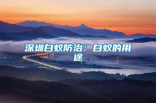 深圳白蟻防治:白蟻的用途