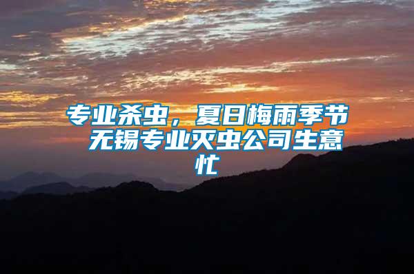 專業殺蟲,夏日梅雨季節 無錫專業滅蟲公司生意忙