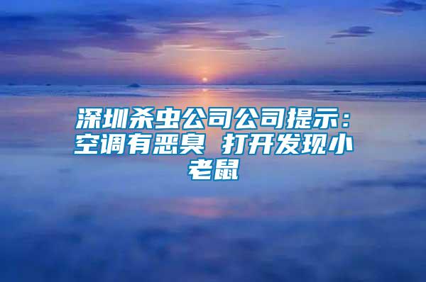 深圳殺蟲公司公司提示:空調有惡臭 打開發現小老鼠