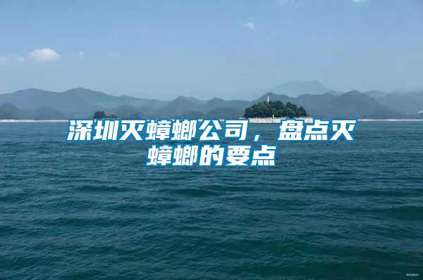 深圳滅蟑螂公司，盤點滅蟑螂的要點