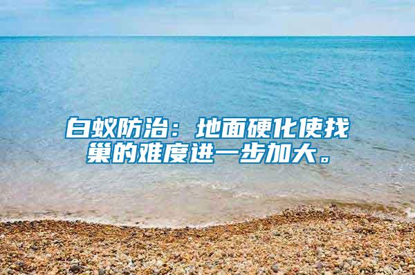 白蟻防治:地面硬化使找巢的難度進(jìn)一步加大。