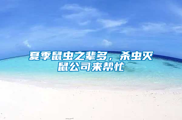 夏季鼠蟲之輩多，殺蟲滅鼠公司來幫忙